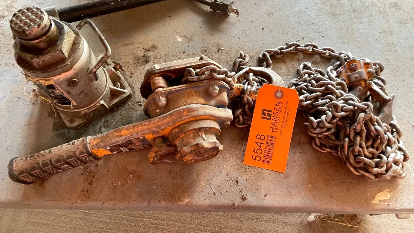 Larin Bottle Jack and Harrington Chain Hoist
