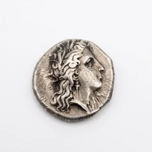 Ancient Greek Silver Coin Depicting Female Profile, Classical Antiquity