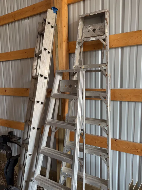 3 Aluminum Ladders, Various Sizes
