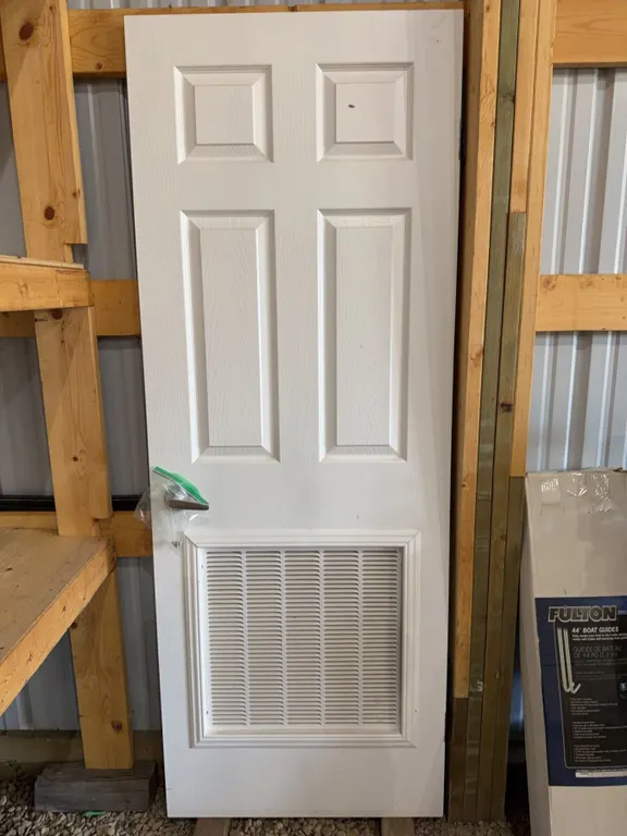 White 6-Panel Prehung Louvered Interior Door