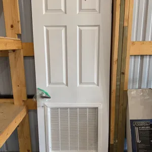 White 6-Panel Prehung Louvered Interior Door