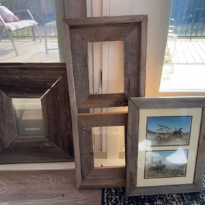 3 Rustic Wood Frames Assorted Sizes