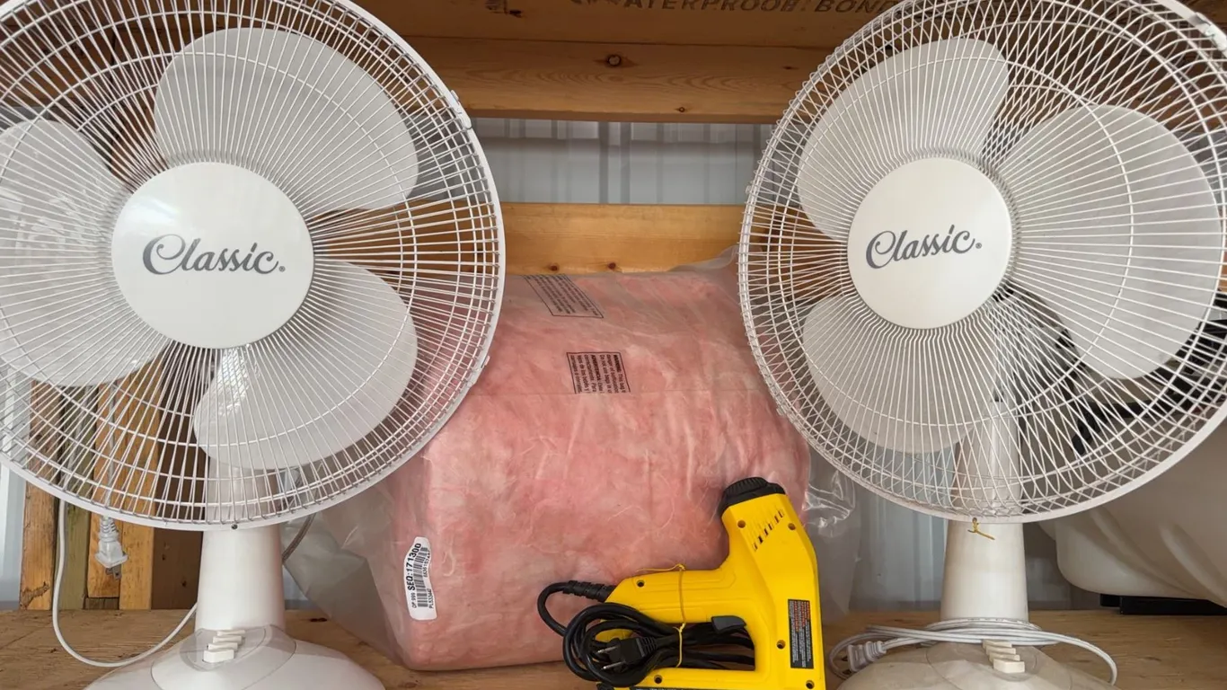 Pair Classic Table Fans With Electric Stapler