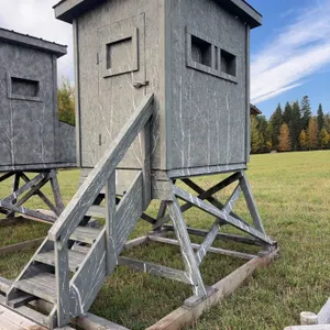 Insulated Elevated Wooden Hunting Blind on Skids