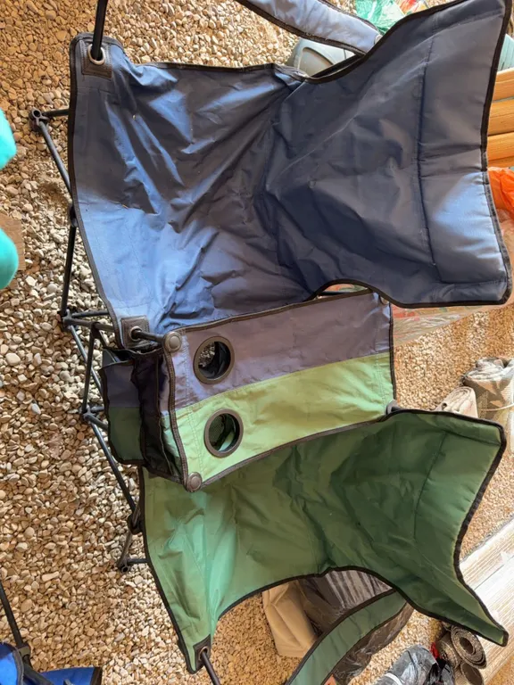 Folding Double Camp Chair With Cup Holders
