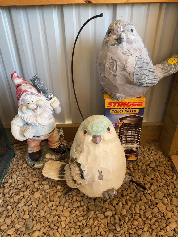 Stinger Insect Killer and Garden Figurines