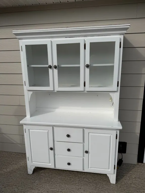 White Outdoor Cabinet With LED Lights