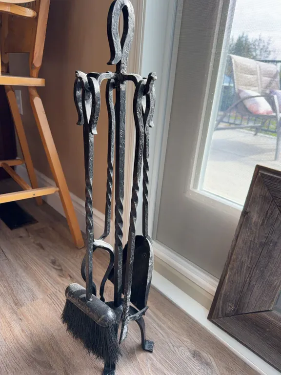 Wrought Iron Fireplace Tool Set With Stand