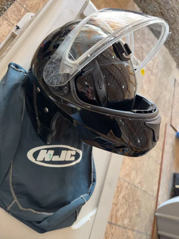 HJC Black Full Face Motorcycle Helmet, Size M