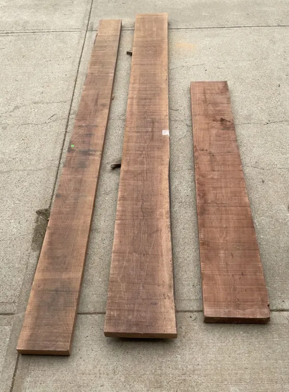 Four Walnut Boards, 2" Thick, Sizes: 10' x 8.5", 10' x 12", 6' x 11"