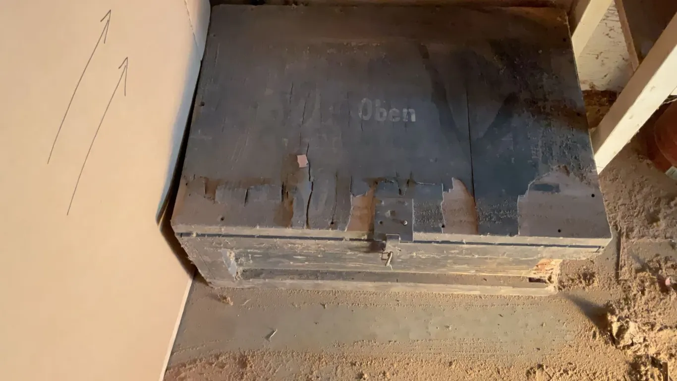 Old Wooden Oben Box with Two Rollers Included