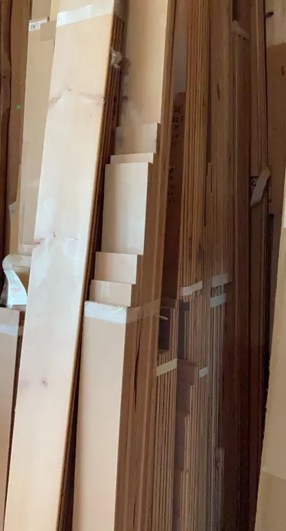 Tongue and Groove Wood Boards in Various Types and Lengths, Over 100 Boards