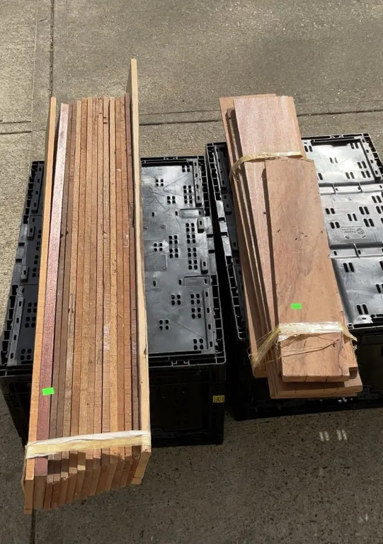 Over 20 Assorted Shorter Hardwood Boards Including Rosewood and Maple