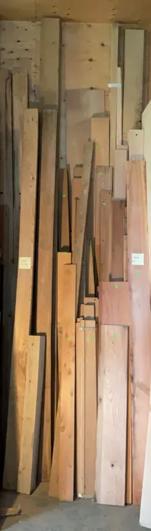 Approximately 30 Oak Boards in Various Lengths and Widths