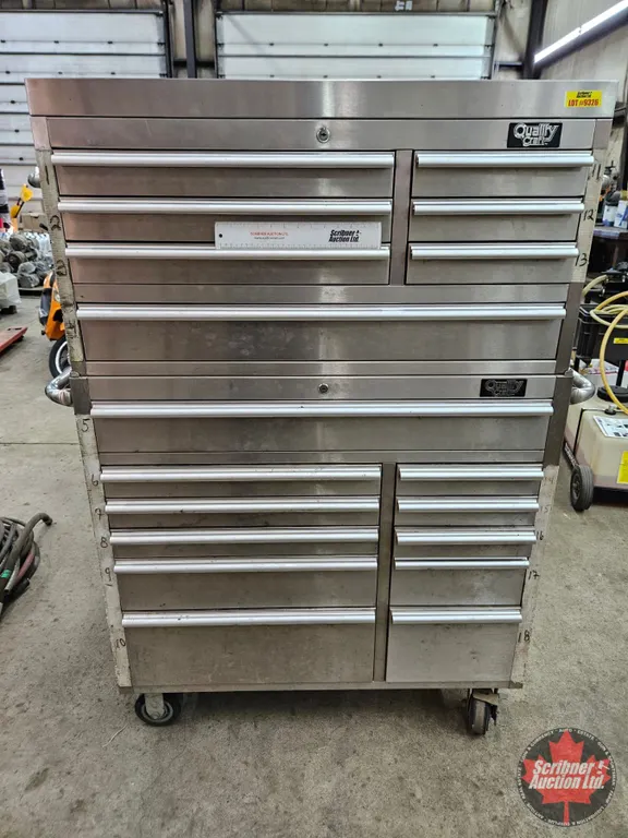 QUALITY CRAFT Stainless Steel Rolling Tool Chest & Cabinet