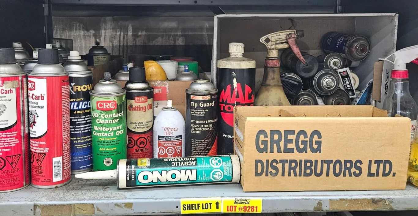 Assorted Aerosol Cleaners & Shop Supplies