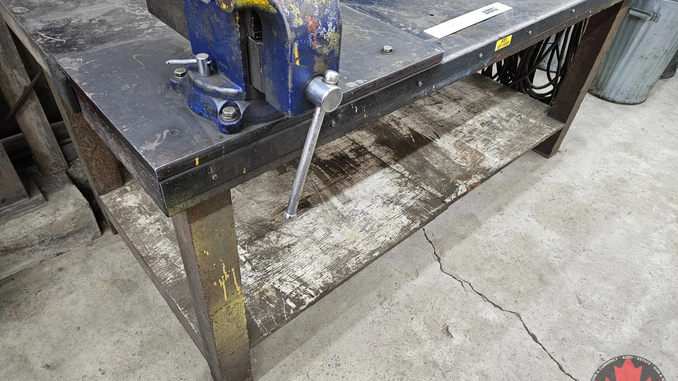 Heavy-Duty Steel Top Workbench with Bench Vise
