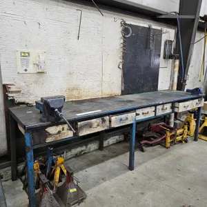 Steel Workbench with Vises & Contents