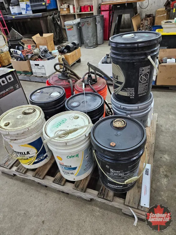 Pallet Lot : Assorted Partial Pails & Automotive Fluids