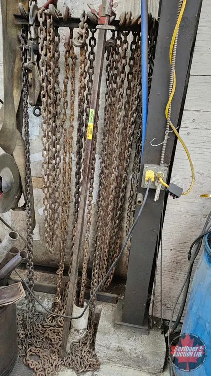 Assorted Heavy-Duty Chains & Chain Block