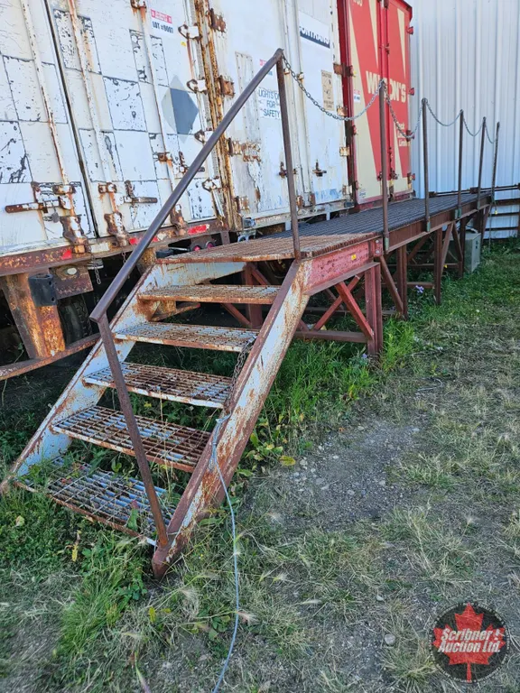 Steel Grated Loading Platform with Stairs & Handrails
