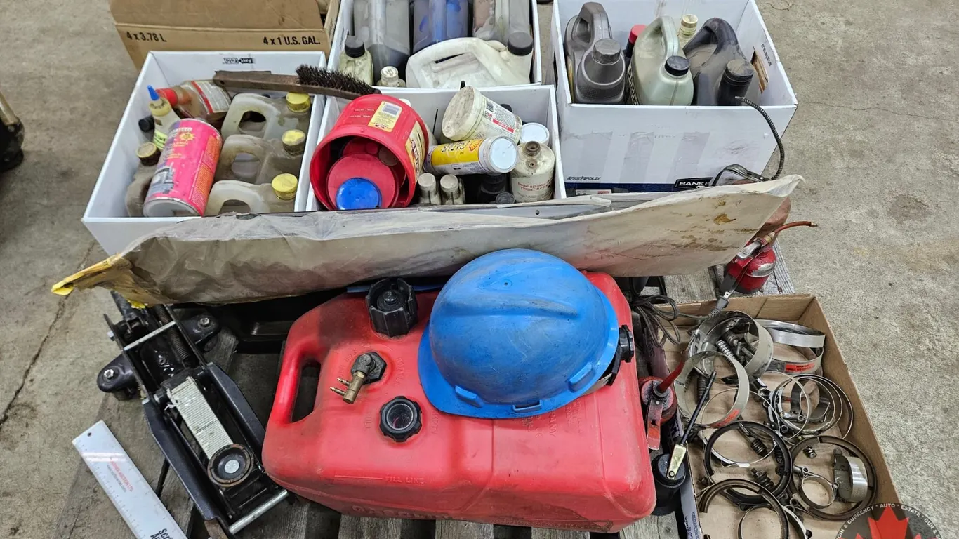 Assorted Automotive Fluids & Shop Equipment