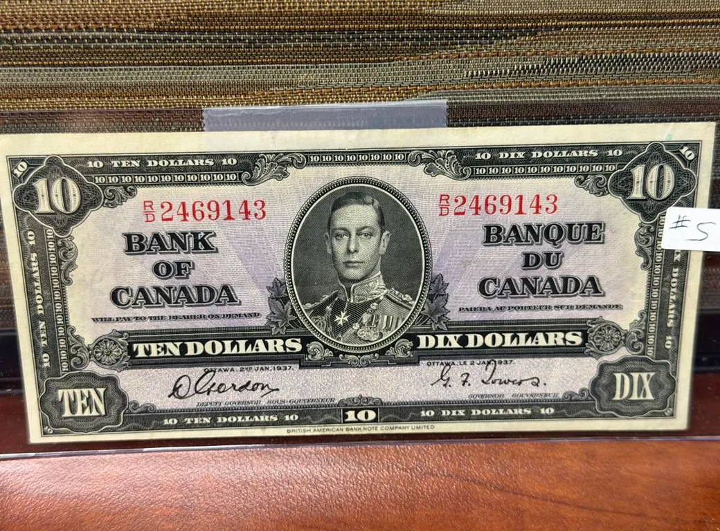 1937 Cdn $10 Bill - EF+