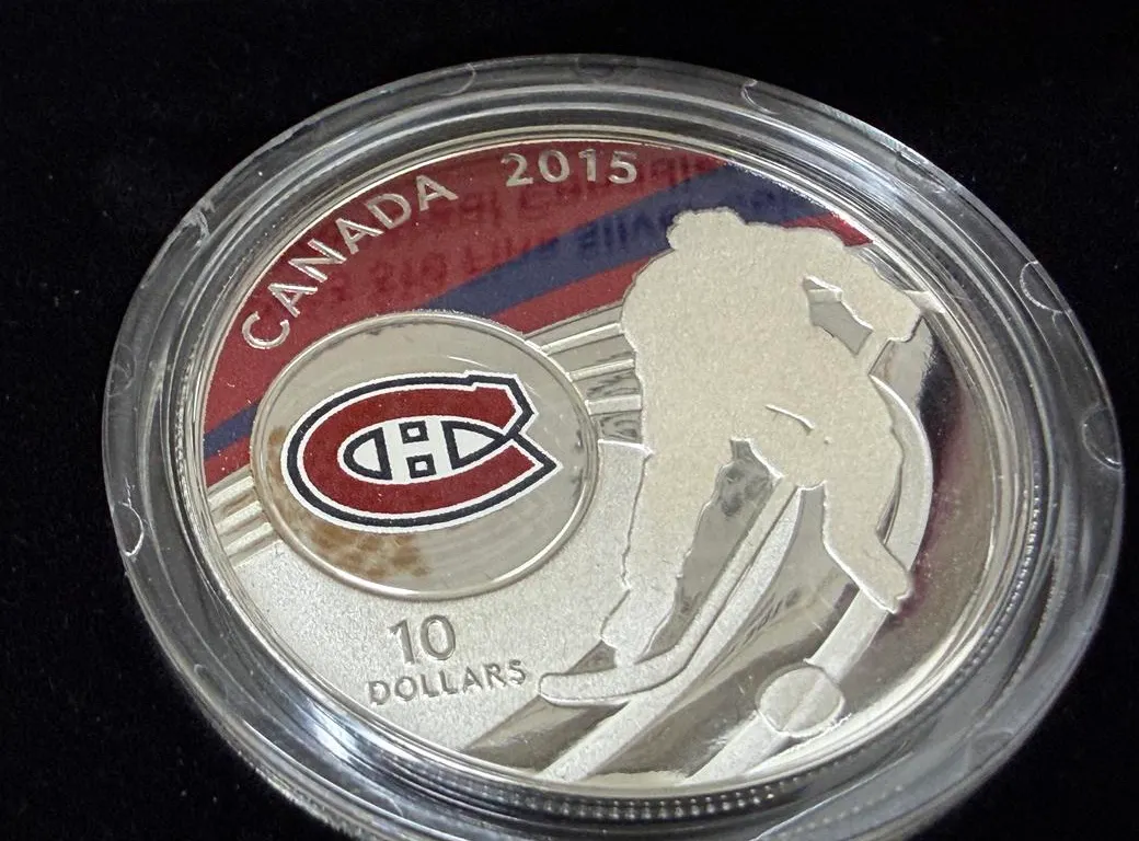2015 Cdn $10 Montreal Canadians Coin .999 Silver
