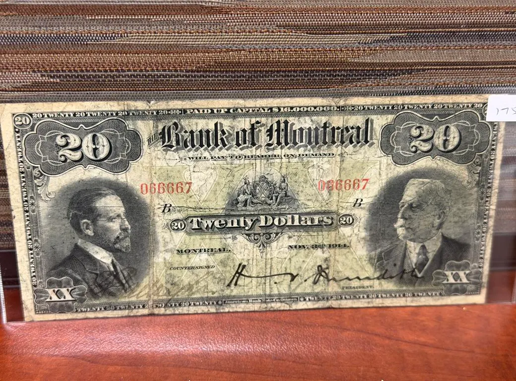 1914 Cdn $20 Bank of Montreal Large Size Note