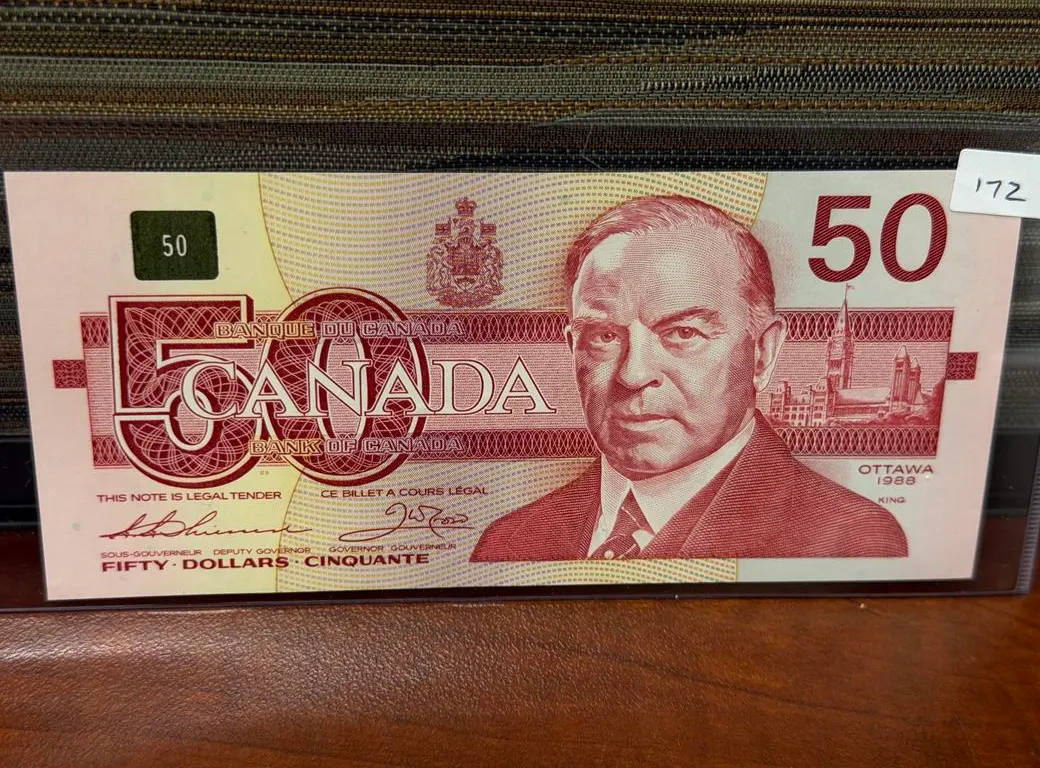 1988 Cdn $50 Bill 'Snowy Owl' - Gem Mint