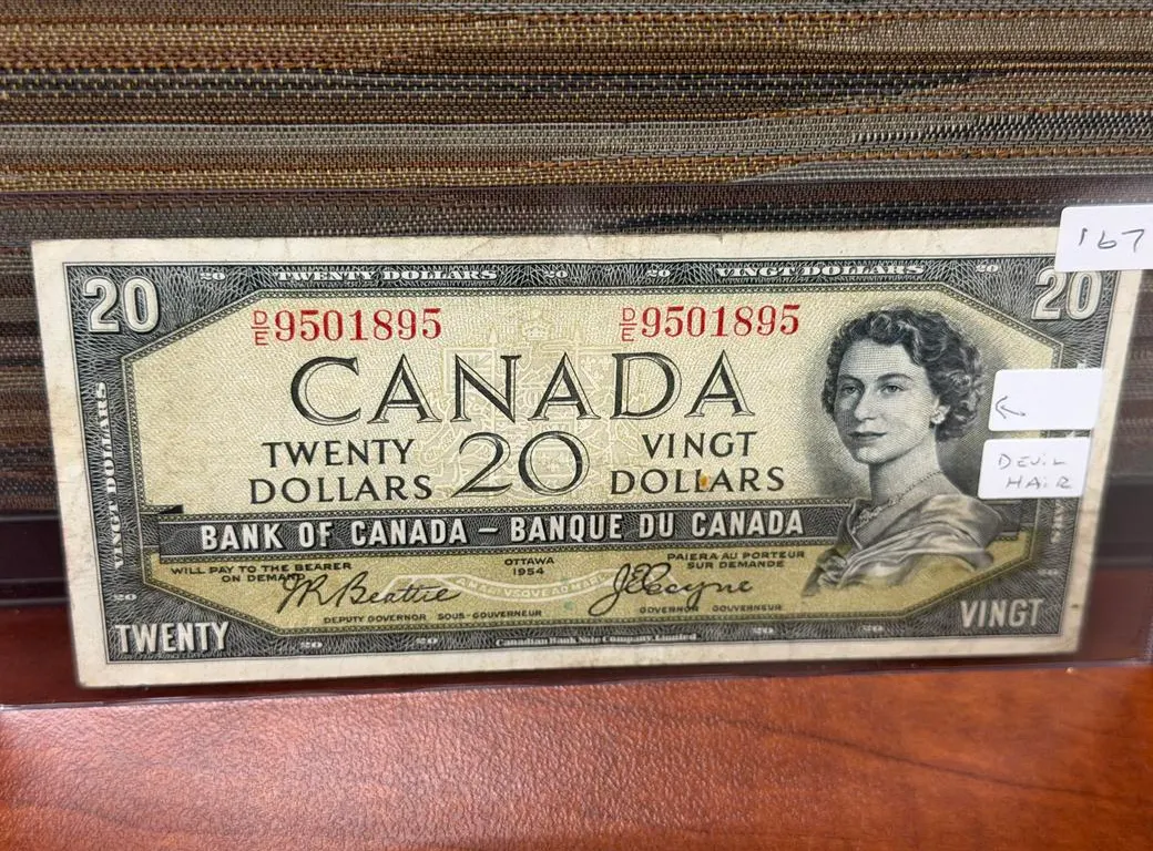 1954 Cdn $20 Bill 'Devils Hair' - Nice