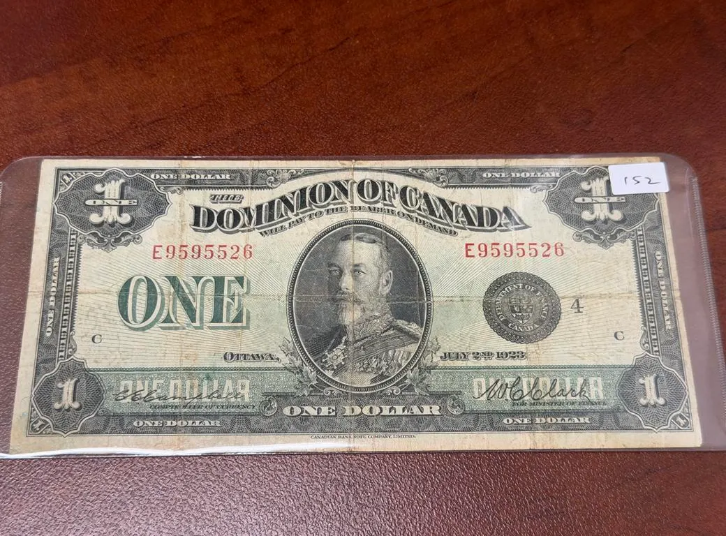 1923 Cdn Large $1 Bill Blk Seal