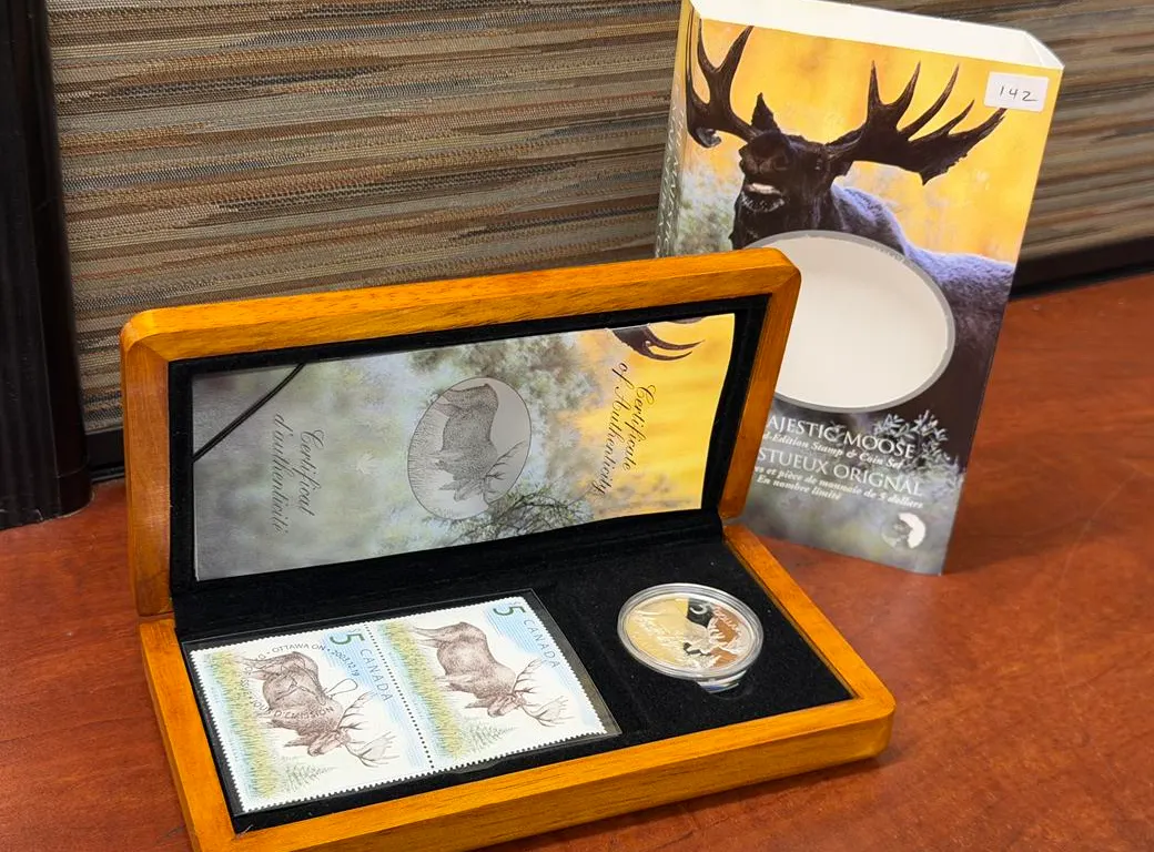 2004 Cdn $5 Moose Set and Stamps - 99.99% Silver
