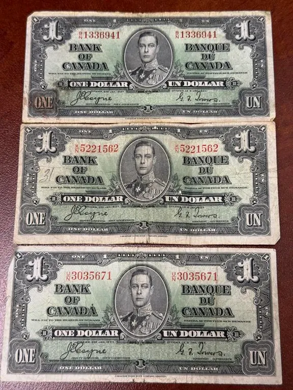 (3) 1937 $1 Bills
