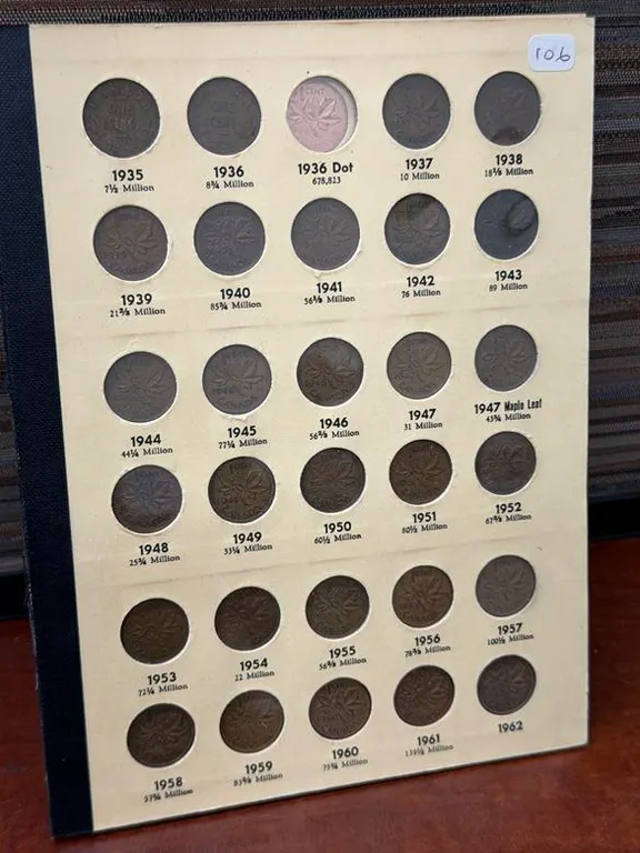 1935- 1974 Cdn Small Cents - some UNC