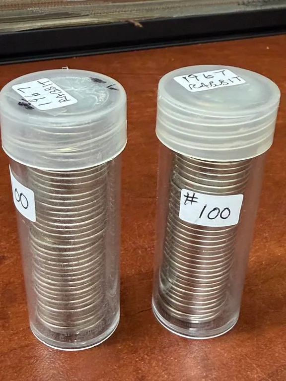 2 Rolls 1967 Cdn Rabbit Nickels