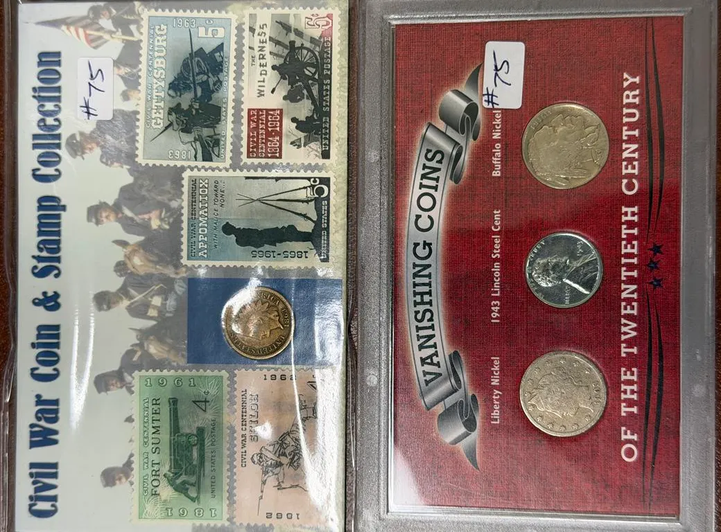 U.S. Civil War Coin& Stamp set & Vanishing coins set