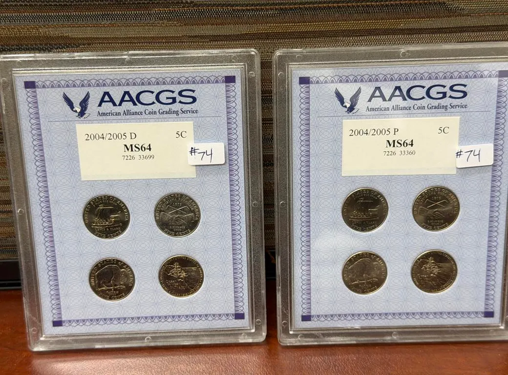 2004/2005 U.S. Nickels, P & D, Graded MS 64