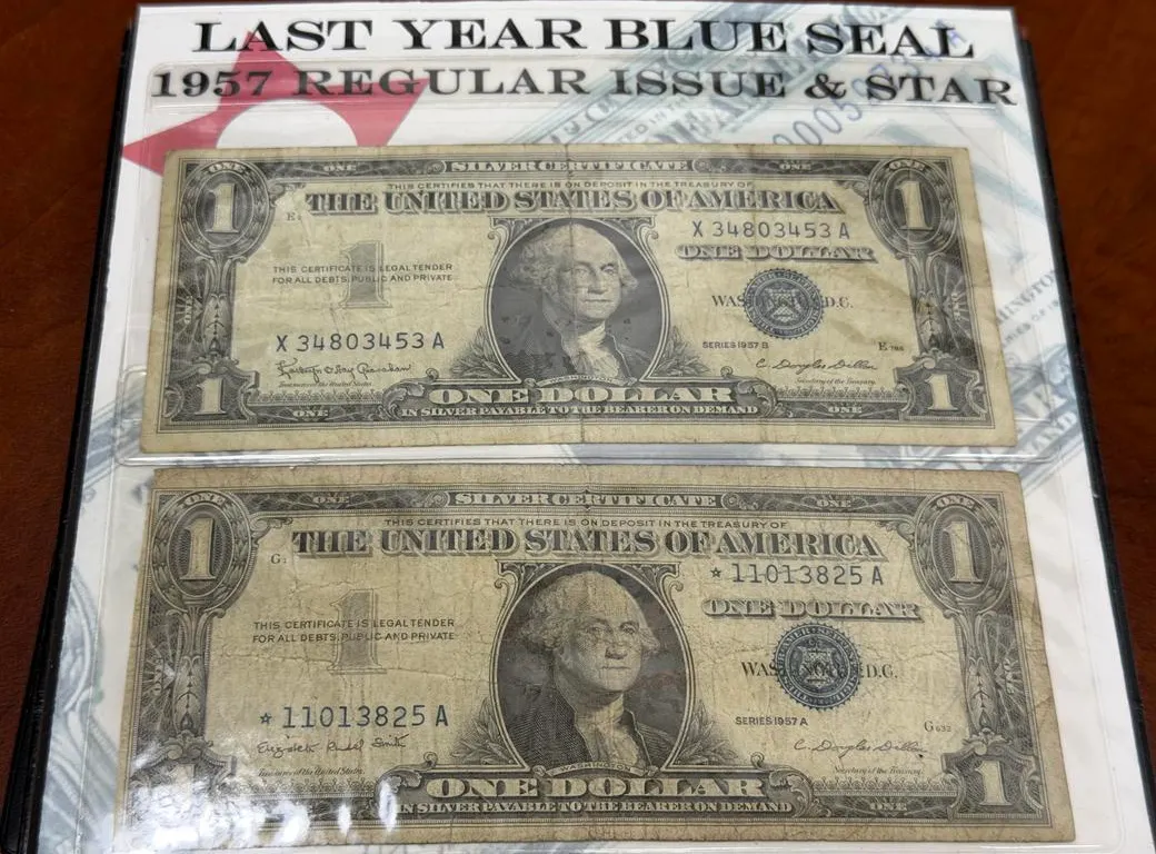 Last of U.S. Blue Seal $1 notes - including * note