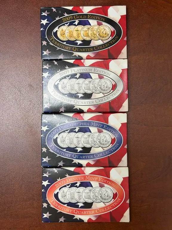 (4) 2009 U.S. State Quarters-Denv, Phila, Platin, Gold