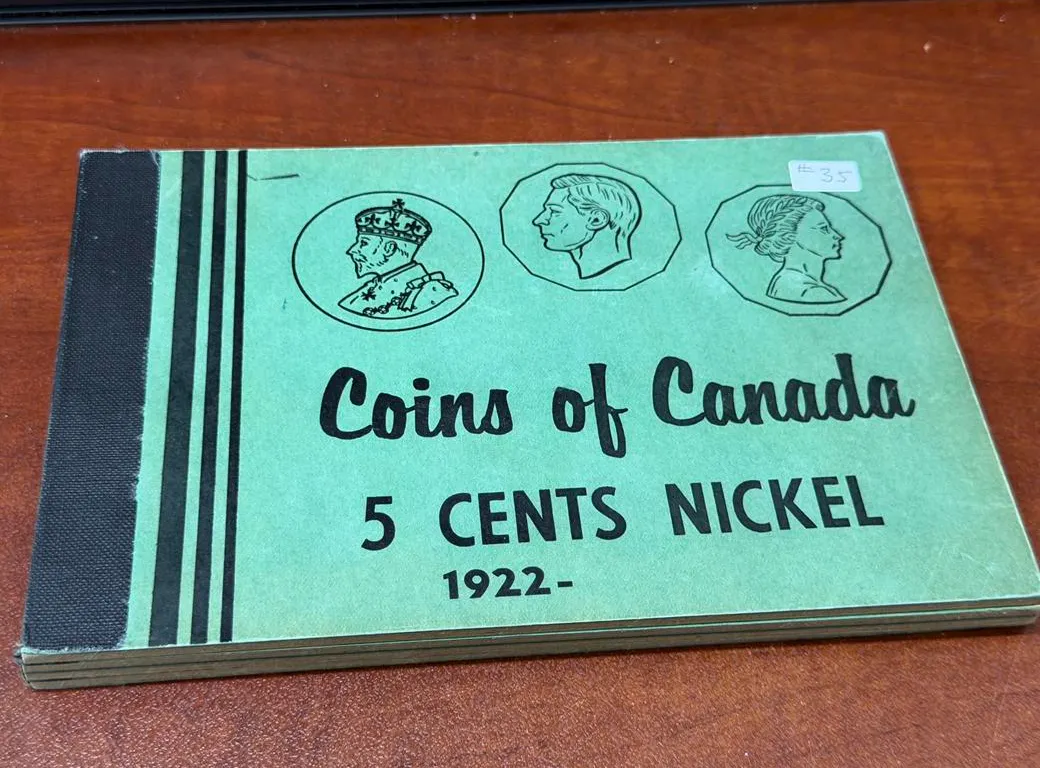 1922+ 'Coins of Canada' book with Nickels - Nice