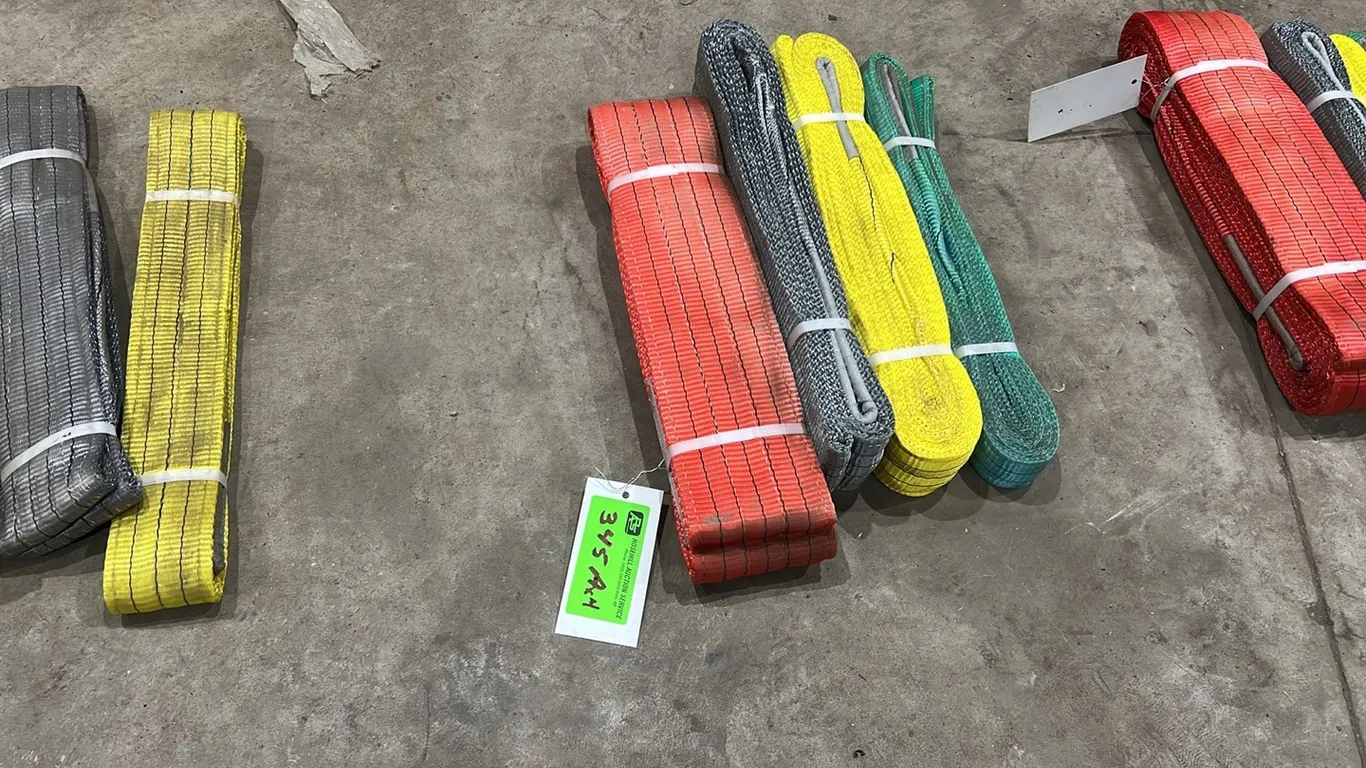 (4) Assorted Cloth Slings, 1 3/4" - 4 1/2" Lengths Unknown