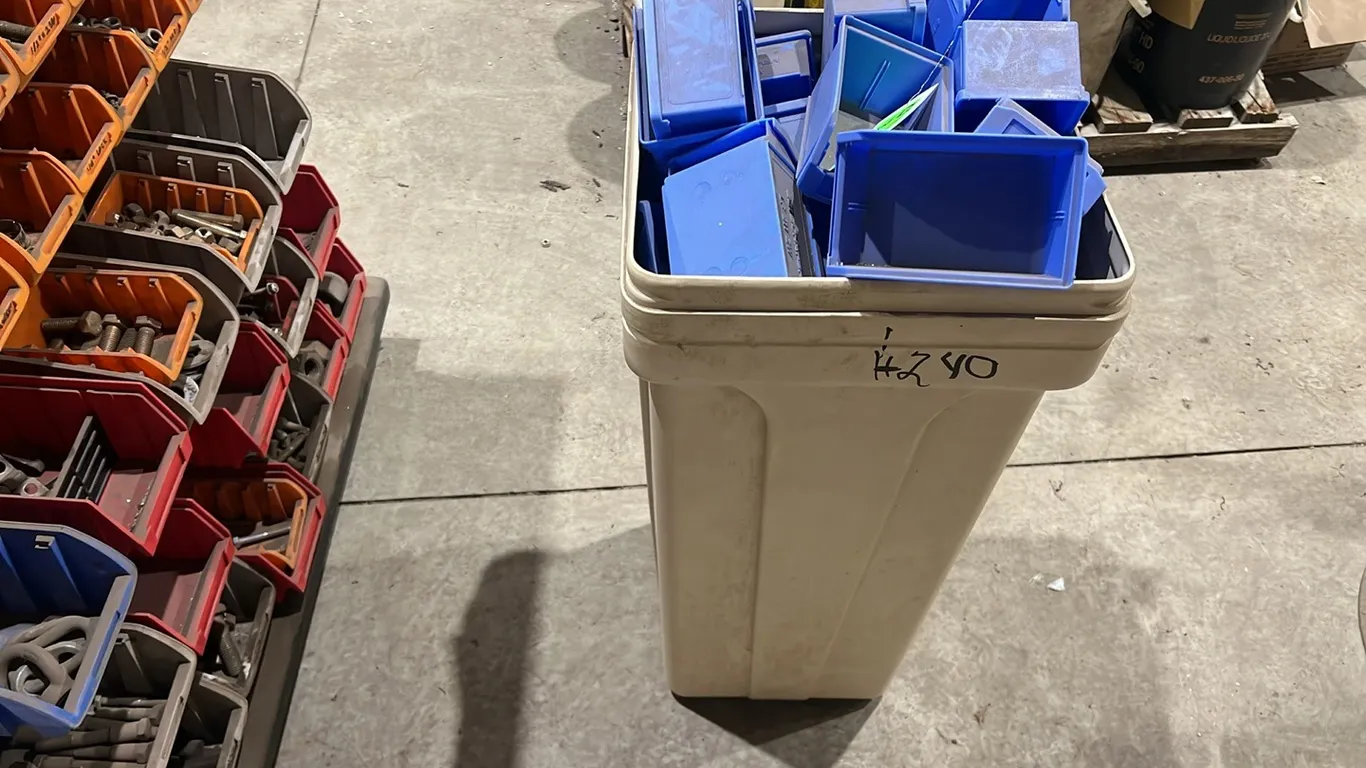 Poly Garbage Can with Large Assortment of Poly Bolt Bins