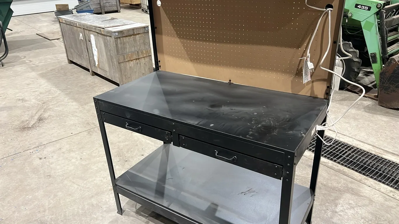 24" x 48" Metal Work Bench with Light and Drawers