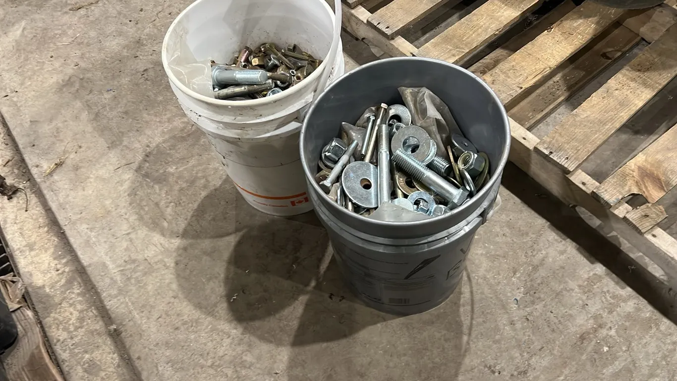 (2) Pails of Various Bolts, Nuts and Washers