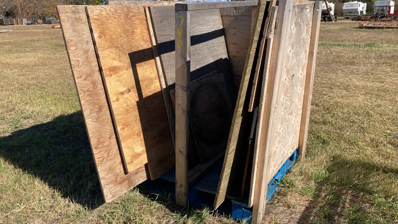 Wood Crate with Various Pieces of 3/8" - 5/8" Plywood