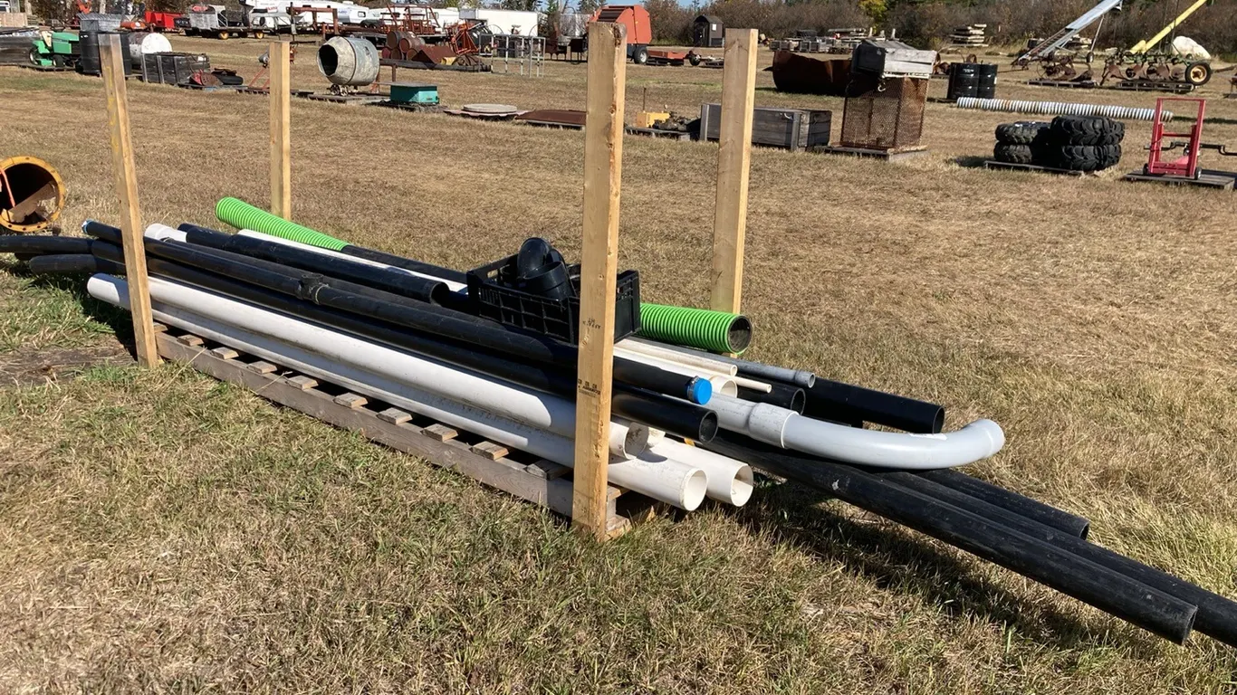 Pallet with Various Conduit Piping, PVC Piping, PVC Fittings