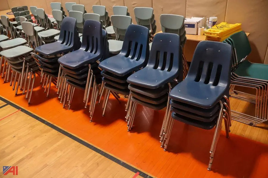 (40) Plastic Blue Stack Chairs