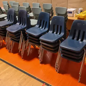 (40) Plastic Blue Stack Chairs