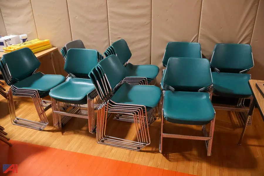 (43) Matrix Green Plastic Stack Chairs